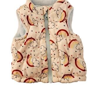 Sz 3-6 Mos. WONDER NATION Infant Faux Fur Lined Rainbow Puffer Vest